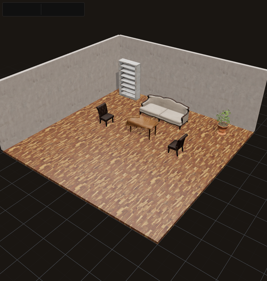 Design Lounge — rendered editable 3D world