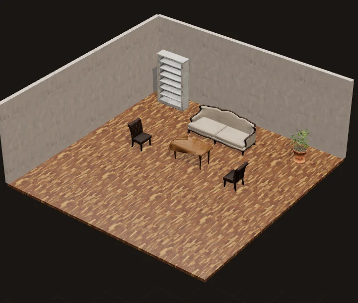 The VOXELMIND XR studio editing a furnished lounge in 3D